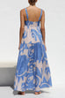 Febedress Adjustable Strap Waisted Soleil Print Ruffle Maxi Dress