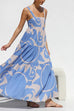 Febedress Adjustable Strap Waisted Soleil Print Ruffle Maxi Dress