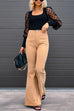 Febedress One Button Corduroy Flare Pants with Pockets