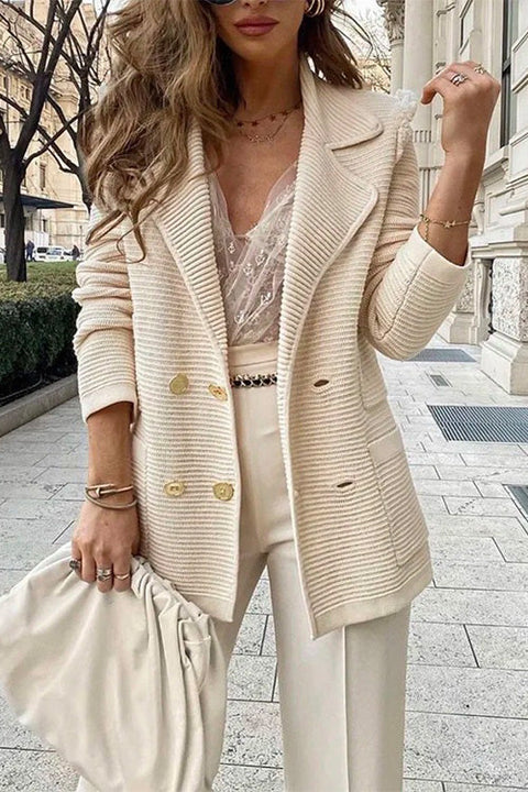 Febedress Fashion Lapel Buttons Cardigans with Pockets