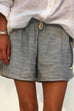Febedress Fashion Style Drawstring Waist Striped Shorts