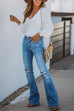 Febedress Fashion Ripped Bell Bottom Jeans