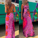 Febedress Strappy Backless Tie Dye Maxi Dress
