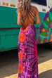 Febedress Strappy Backless Tie Dye Maxi Dress