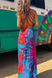 Febedress Strappy Backless Tie Dye Maxi Dress