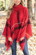 Febedress Soft Tassel Lattice Cloak Poncho Sweater