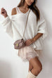 Febedress V Neck Drop Shoulder Slouchy Pullover Sweater