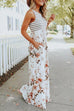 Febedress Sleeveless Stripes Splice Floral Maxi Dress