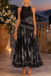Febedress Crewneck Sleeveless Printed Flowy Maxi Dress