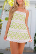 Febedress Hollow Out Splice Printed Mini Cami Dress