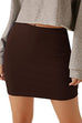 Febedress High Rise Solid Bodycon Mini Skirt