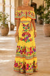 Febedress Off Shoulder Floral Print Ruffle Swing Maxi Dress
