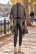Febedress Chicest Tassel Lattice Cloak Poncho Sweater (A)