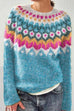 Febedress Vintage Crewneck Unique Print Cozy Sweater(in 3 Patterns)