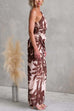 Tie Knot One Shoulder Sleeveless Floral Print Maxi Dress