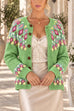 Febedress Button Down Printed Sweater Cardigan