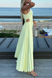Febedress One Shoulder Cut Out Irregular Hem Pleated Satin Maxi Dress