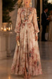 Febedress Puff Long Sleeves High Waist Floral Print Maxi Dress