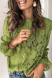 Febedress Lace Hollow Out Long Sleeves Tops