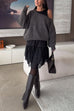 Asymmetrical One Shoulder Long Sleeves Casual Sweater