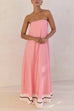 Febedress Strapless Color Block Loose Fit Maxi Dress