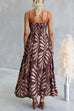 Spaghetti Strap High Waist Printed Swing Maxi Dress