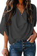 Febedress Cowl Neck Short Sleeve Drape Chiffon Shirt