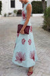 Crewneck Sleeveless Floral Print Maxi Dress