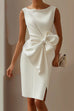 Febedress Sleeveless Bow Knot Waist Pencil Dress