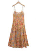 Febedress Spaghetti Strap Floral Print Chiffon Maxi Dress