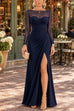 Febedress Mesh Long Sleeve Ruched Slit Maxi Dress