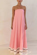 Febedress Strapless Color Block Loose Fit Maxi Dress