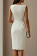 Febedress Sleeveless Bow Knot Waist Pencil Dress
