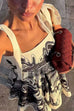 Febedress Bow Shoulder Sleeveless High Waist Floral Print Mini Dress