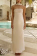Febedress Strapless Tube Satin Maxi Dress