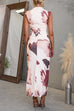 Mockneck Sleeveless Zipper Back Floral Print Maxi Dress