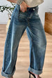 Vintage Pocketed Wide Leg Denim Pants