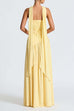 Febedress Strapless Back Lace-up High Slit Splice Maxi Dress