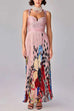 Sleeveless High Waist Floral Print Pleated Maxi Dress