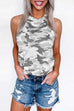 Febedress Halter Sleeveless Camo Tops