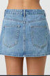 Febedress One Button Pocketed Denim Mini Skirt