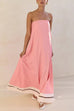 Febedress Strapless Color Block Loose Fit Maxi Dress