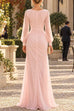 Febedress Elegant Cowl Neck Ruched Chiffon Long Sleeve Slit Maxi Dress