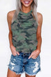 Febedress Halter Sleeveless Camo Tops