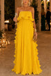 Febedress Strapless Tube Ruffle Pleated Swing Maxi Dress
