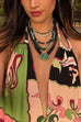Halter V Neck Backless Printed Maxi Dress