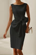 Febedress Sleeveless Bow Knot Waist Pencil Dress