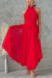 Febedress Bow Knot Halter Open Back Tulle Maxi Dress