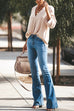 Febedress Distressed Bell Bottoms Skinny Denim Pants
