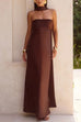 Febedress Strapless Tube Satin Maxi Dress